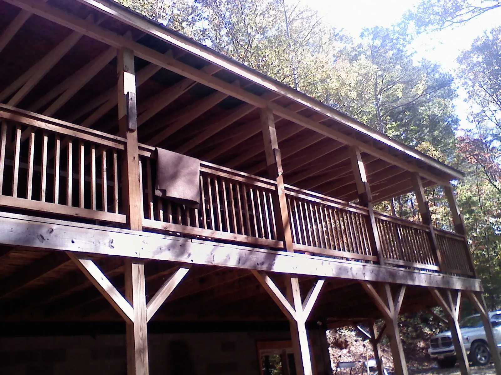 Timber framing under a new elevated porch and deck — Roof Leak Repair in Glen Rock by Roofing Brothers
